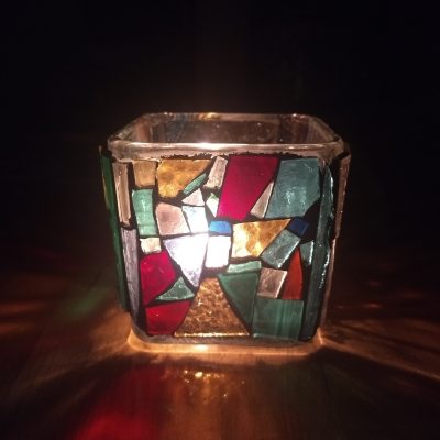 Colorful Glass Mosaic Candle Holder or Lamp