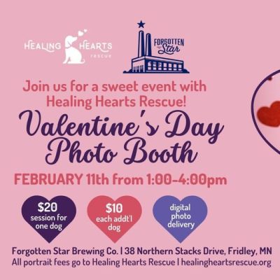 Valentines Day Dog Photo Booth and Adoption Event with Healing Hearts Rescue