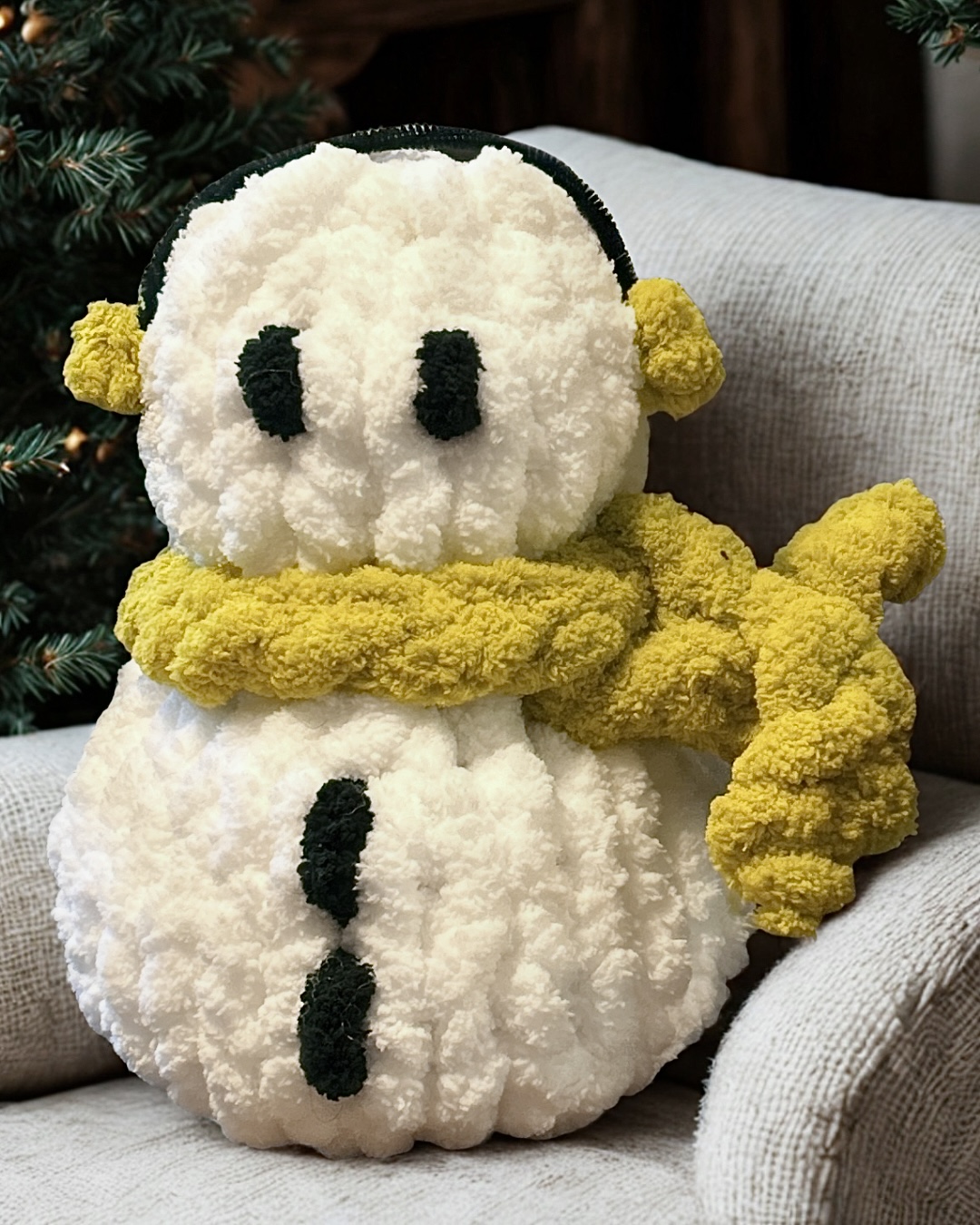Hand Knit Snowman